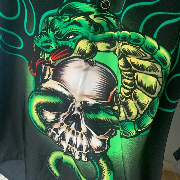 Nikki Sixx Motley Crüe Dragonfly Button Up - Picture 4 of 6